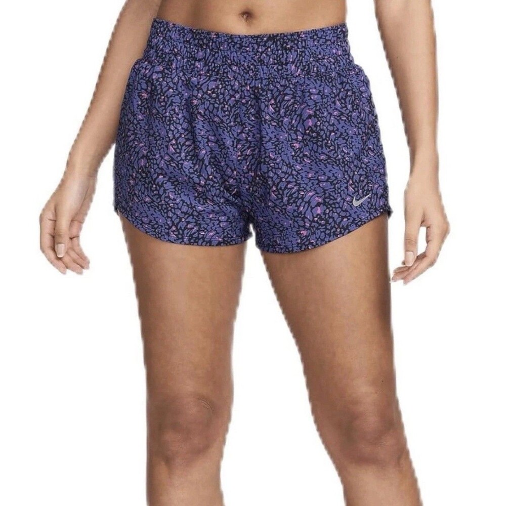 Nike Women's One Dri-Fit Mid-Rise 3" Brief-Lined Shorts, Midnight Navy, Size Sm
